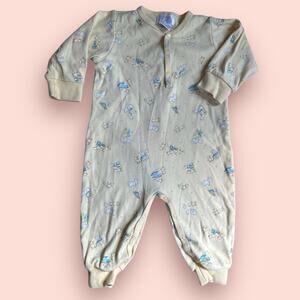 Vtg Sleeper Coverall Baby 12 Months Yellow One Piece Children’s Place Duck Bunny